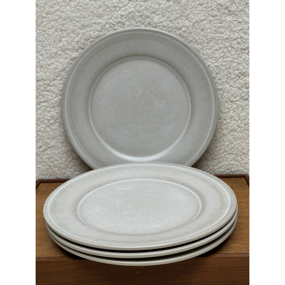 Threshold Dinner Plates Set of 4 Bamboo Melamine Tan Textured Rimmed BPA Free